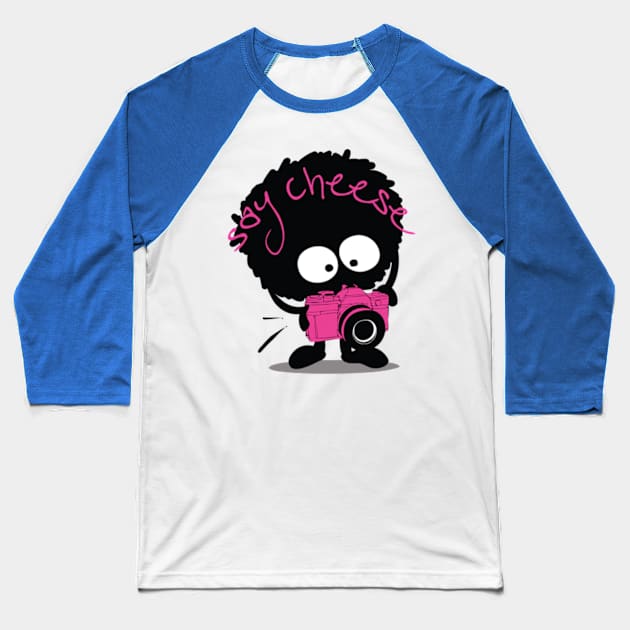 Say Cheese Baseball T-Shirt by CindyS